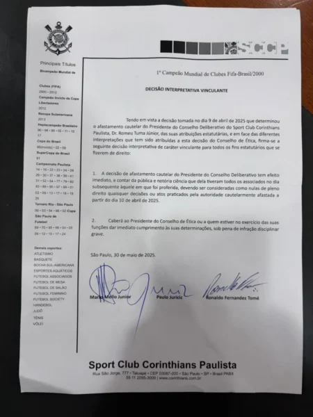 Presidente em Questão: A Disputa de Versões que Abriu Crise no Corinthians