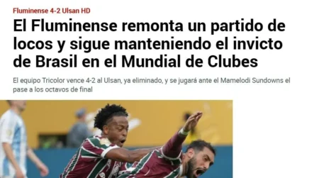 Vitória do Fluminense sobre o Ulsan Hyundai ganha destaque na imprensa internacional