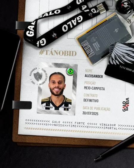Alexsander Tem Chance de Estrear pelo Atlético-MG contra o Flamengo