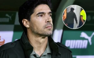 Câmeras flagram Abel Ferreira chutando microfone após Palmeiras x Grêmio