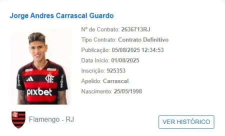Carrascal pode estrear no Flamengo contra o Mirassol