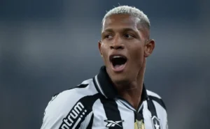 Danilo do Botafogo celebra gol contra o RB Bragantino