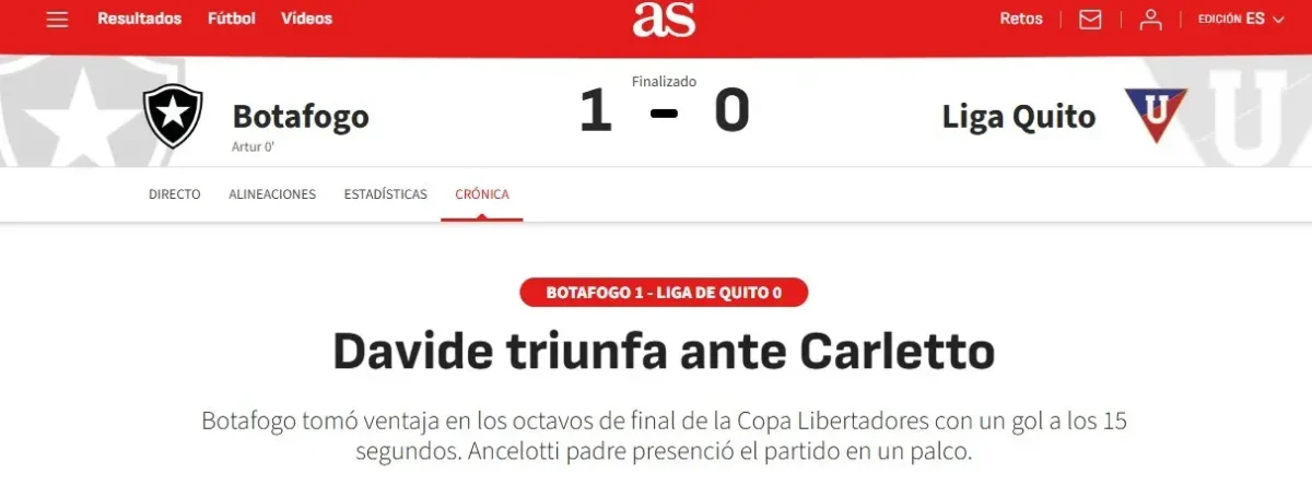 Davide Ancelotti Triunfa na Libertadores diante de Carleto