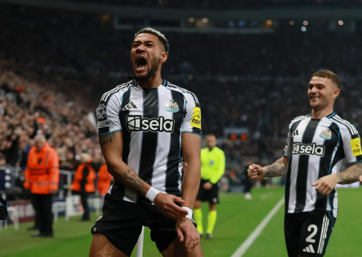 Joelinton celebra gol em triunfo do Newcastle na Champions: "Especial pela proximidade da Copa"