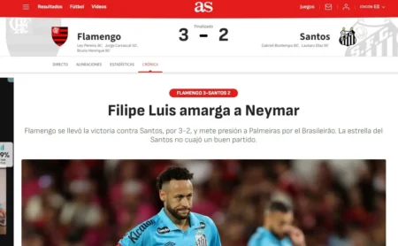 Neymar é criticado pela imprensa por atuação "lenta e sem ritmo" contra o Flamengo