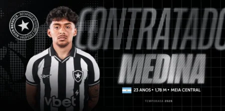 Medina se apresenta ao Botafogo no Rio de Janeiro
