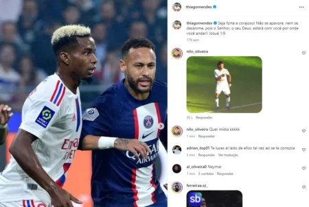 Perfil de Thiago Mendes é invadido após polêmica com Neymar em Santos x Vasco