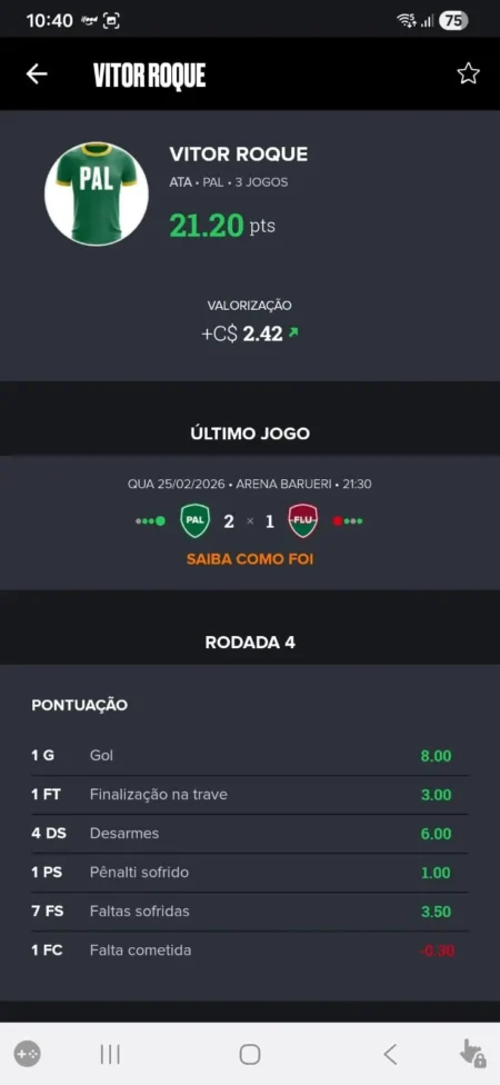 Vitor Roque: Revelação sobre a escolha do capitão em partida do Cartola, por jogador do Chelsea