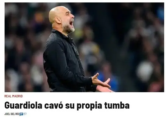 Imprensa internacional critica Guardiola após derrota do City para o Real Madrid: Cavou a própria tumba Imprensa internacional critica Guardiola após derrota do City para o Real Madrid: "Cavou a própria tumba"
