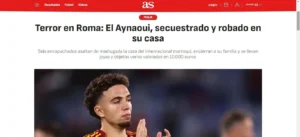 Jogador da Roma sofre assalto à residência com ameaça de arma na Itália, informa jornal