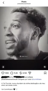 Martínez se despede do Corinthians com mensagem de dedicação Martínez se despede do Corinthians com mensagem de dedicação