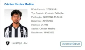Medina regularizado no BID e pode estrear pelo Botafogo
